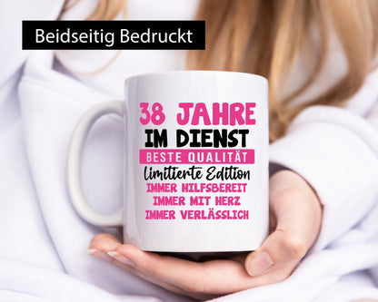 38 Jahre im Dienst | Jubiläum Arbeit v10 lustiger Spruch Geschenk Kollegen Büro