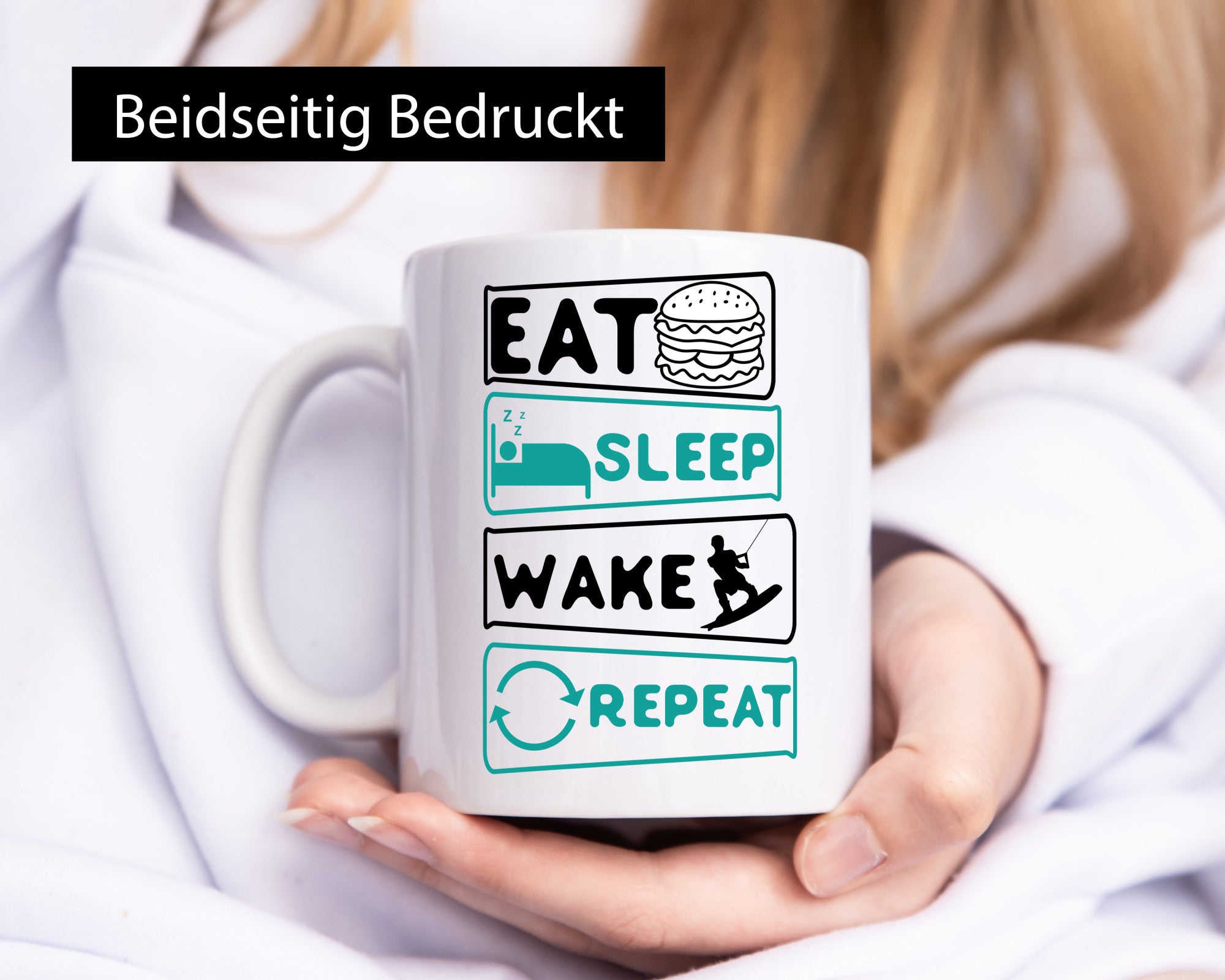 Wakeboarder | Surfer Becher Repeat Humor Geschenkidee Tasse