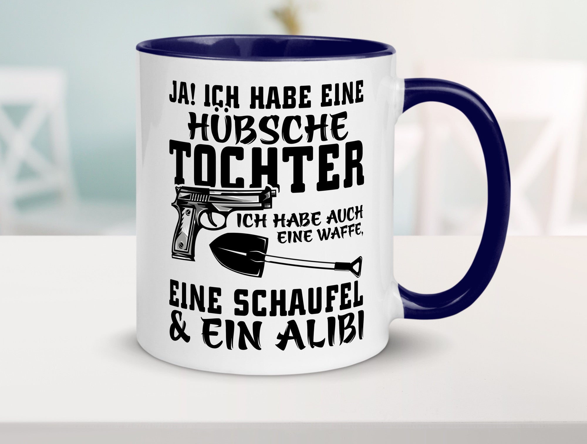 Hübsche Tochter Geschenk Familie Geschenkidee lustiger Spruch Tasse