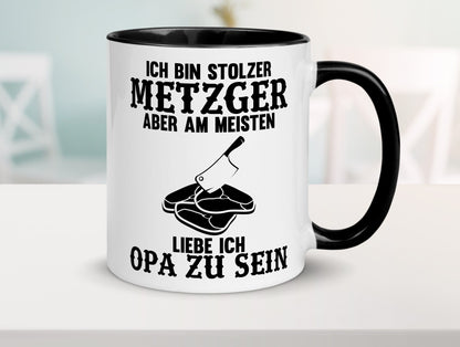 Stolzer Metzger, liebe es Opa zu sein | Fleisch Hackebeil lustiger Spruch Tasse