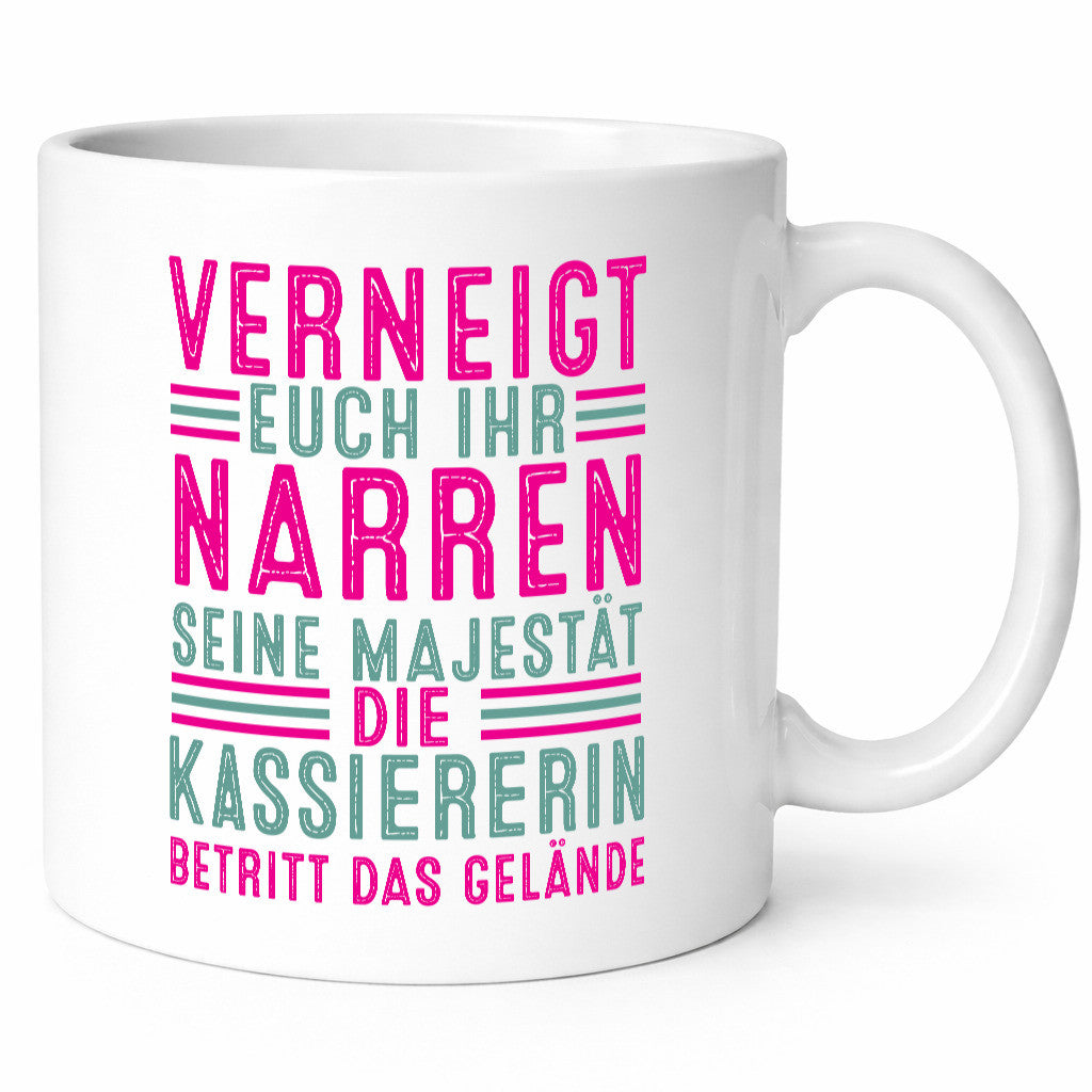 Verneigt euch: Kassiererin Geschenk Humor Geschenkidee lustiger Spruch Tasse