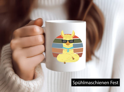 Cooles Alpaka | Lama Tasse Sonnenbrille Sommer lustig Humor Geschenkidee