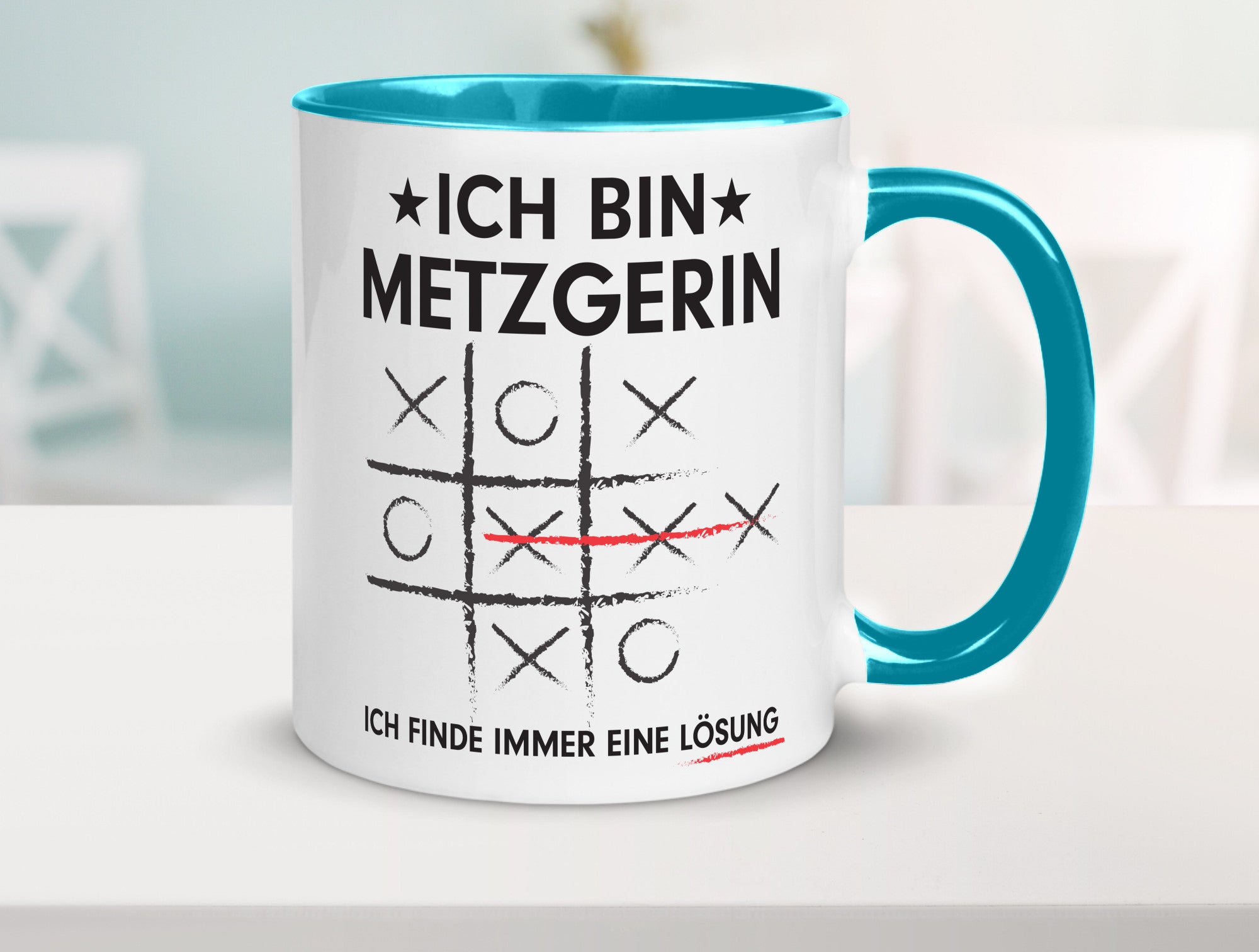 Löse Probleme: Metzgerin | Fleischerin Humor Geschenkidee Tasse