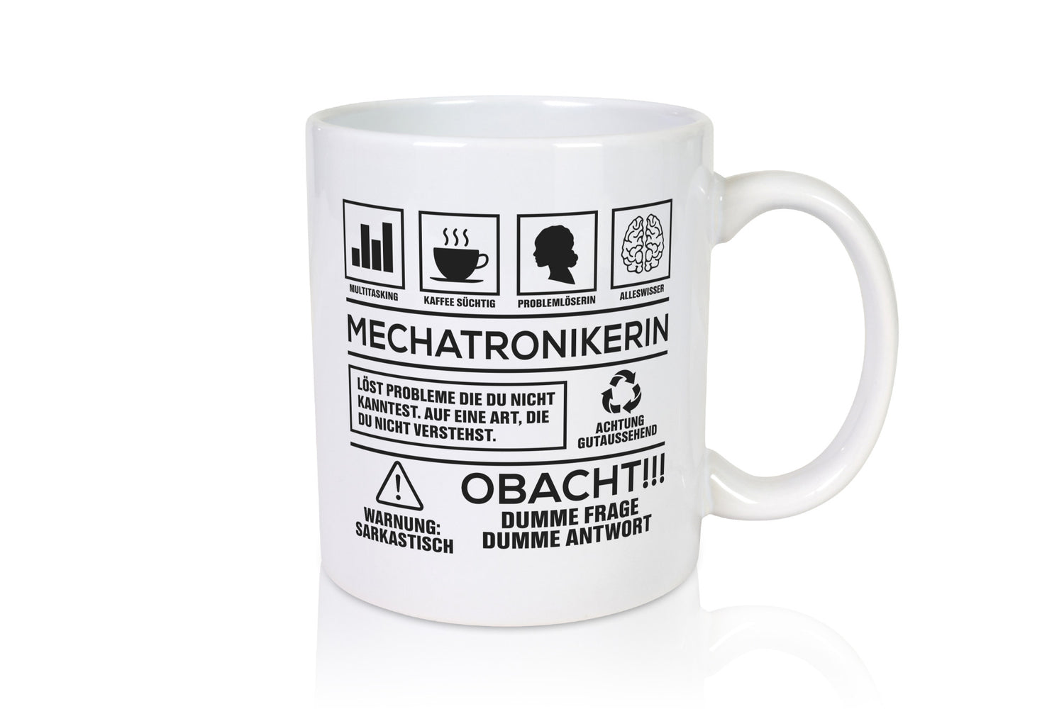 Achtung Probleme Mechatronikerin | KFZ Werkstatt Humor Geschenkidee Tasse