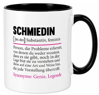 Schmiedin | Schmied Beruf Schmiederei lustig v2 Humor Arbeit Kollegen Büro Tasse