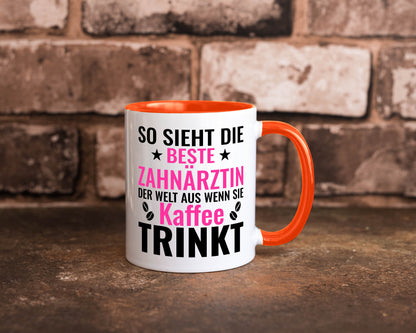 Kaffee trinkt: Zahnärztin | Zahnmedizin Beruf Geschenk Arbeit Kollegen Büro