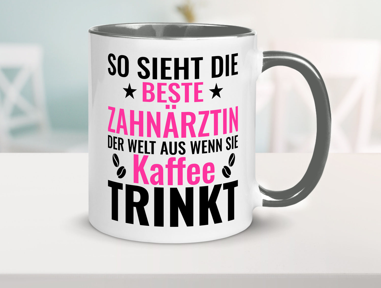 Kaffee trinkt: Zahnärztin | Zahnmedizin Beruf Geschenk Arbeit Kollegen Büro