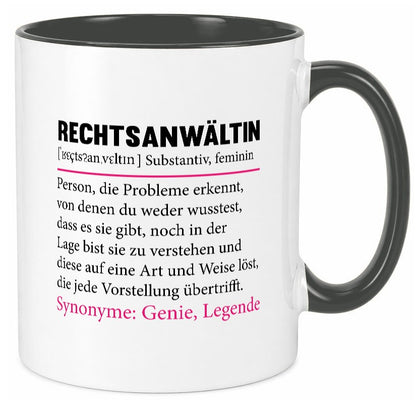 Rechtsanwältin | Spruch Jurstin Anwältin Humor v2 lustiger Geschenk Tasse
