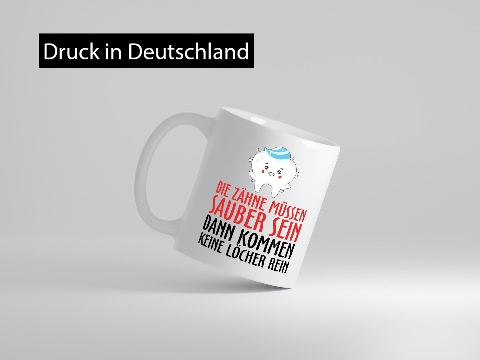 Sauber Zähne lustiger Spruch Geschenk Humor Geschenkidee Tasse