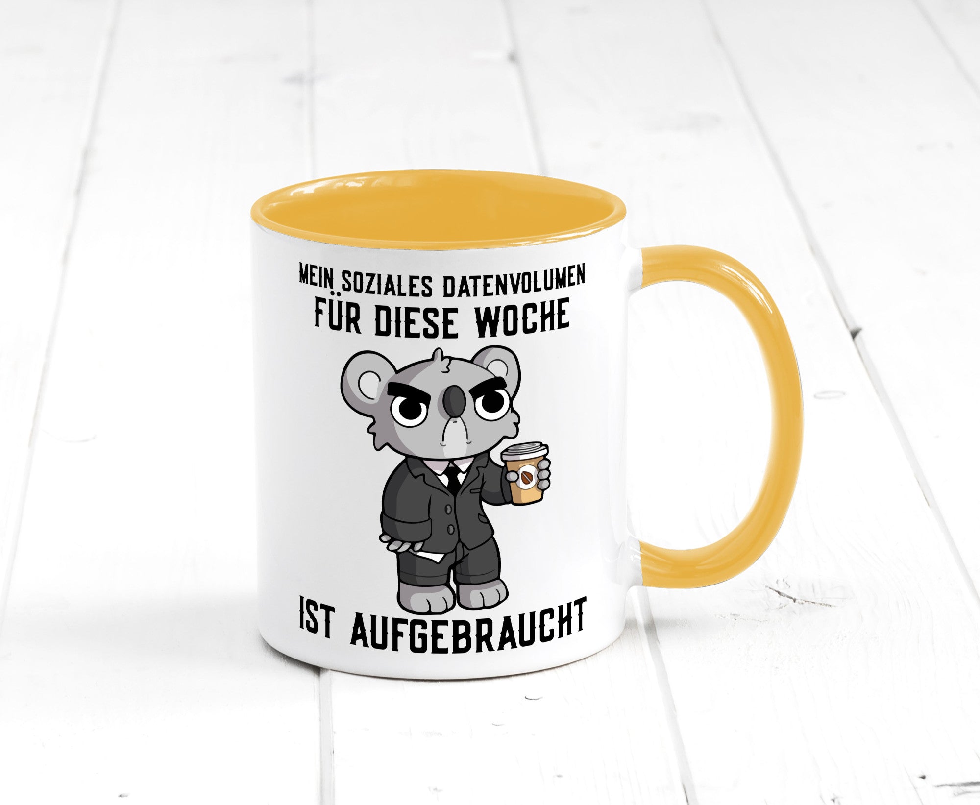 Soziales Datenvolumen | wütender Bär Einzelgänger Nerd Geschenkidee Humor Tasse