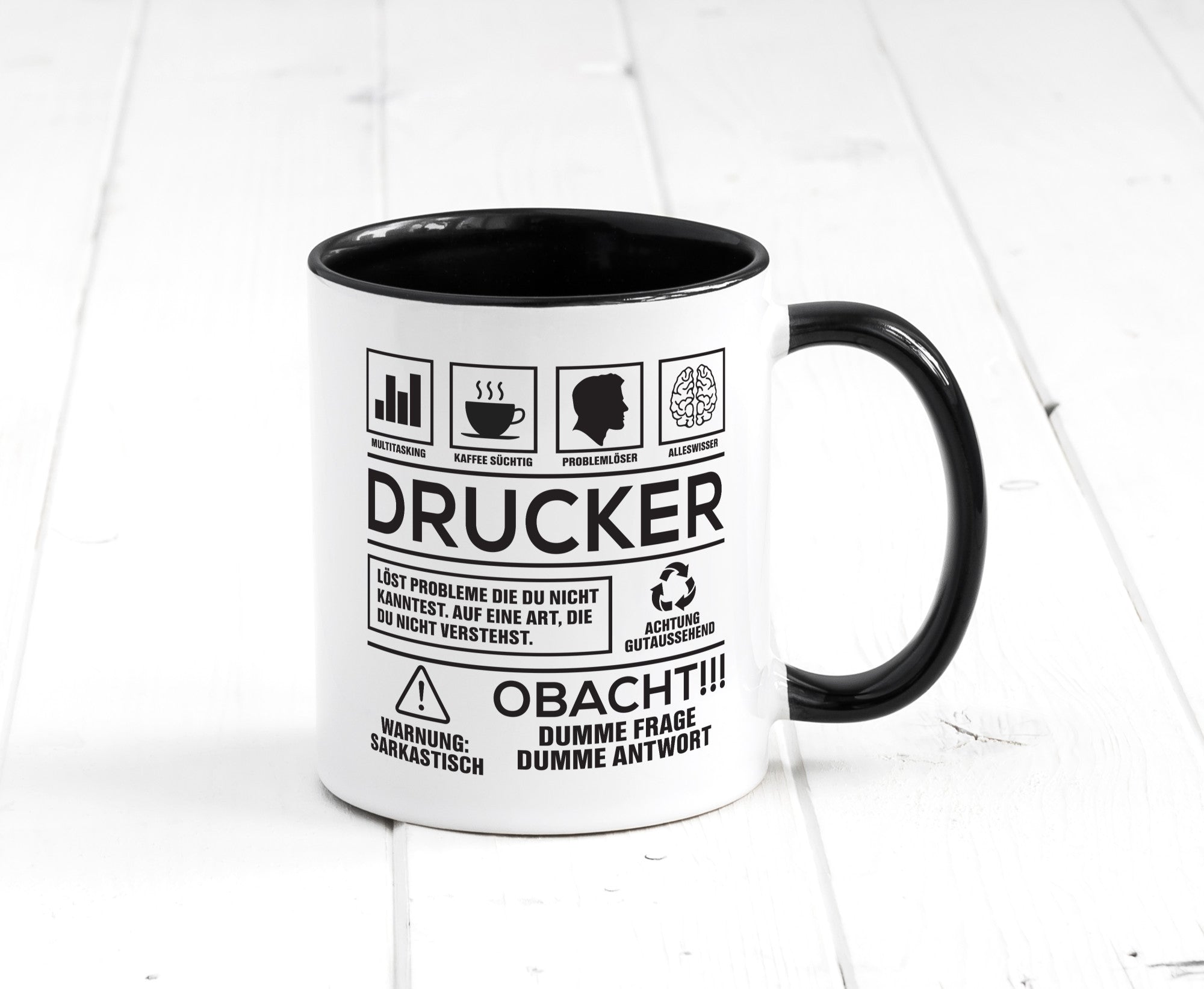 Achtung Probleme Drucker | Druckerei Print Medien Humor Geschenkidee Tasse