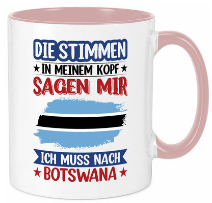 Botswana | Urlaub Stimmen in meinem Kopf Traumland Geschenkidee Humor Tasse
