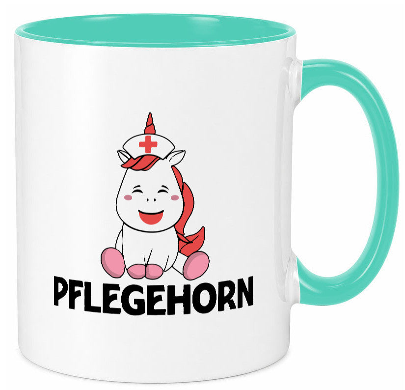 Pflegehorn | Krankenpflegerin Einhorn lustiger Spruch Geschenk Humor Tasse