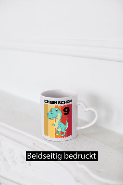 9. Geburtstag | 9 Jahre Dinosaurier lustiger Spruch Geschenk Geschenkidee Tasse