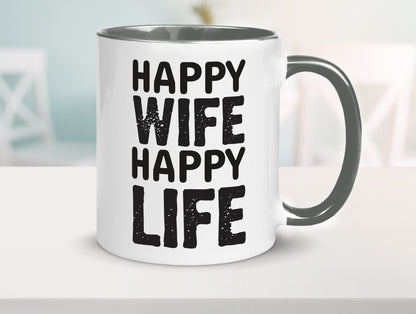 Happy Wife | Ehemann Tasse Ehefrau Humor Statement Geschenkidee