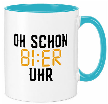 Oh schon Bier Uhr | Biertrinker Party Feiern Pils Humor Geschenkidee Tasse