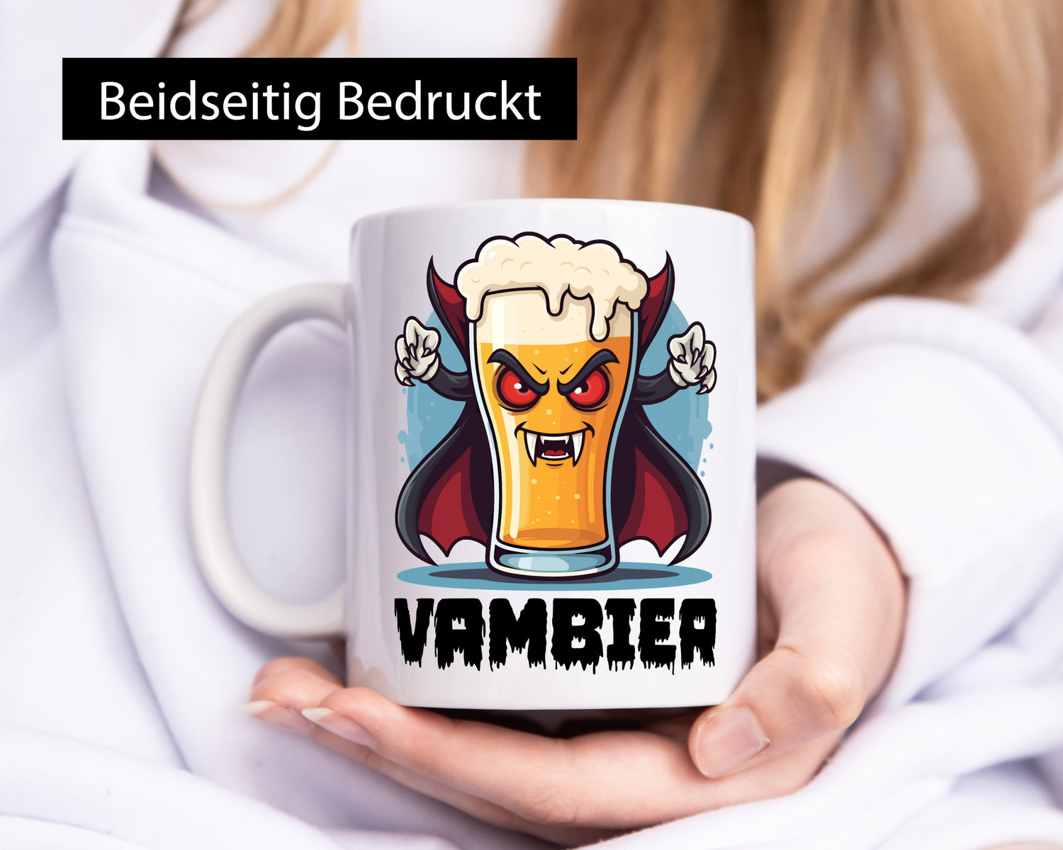 Vambier | Helloween Fledermaus mit Bier Geschenkidee Humor Tasse