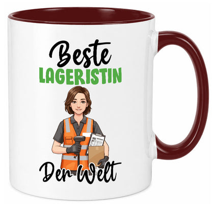 Beste Lageristin | Beruf Lager Arbeiterin v2 Geschenkidee Arbeit Kollegen Büro Tasse