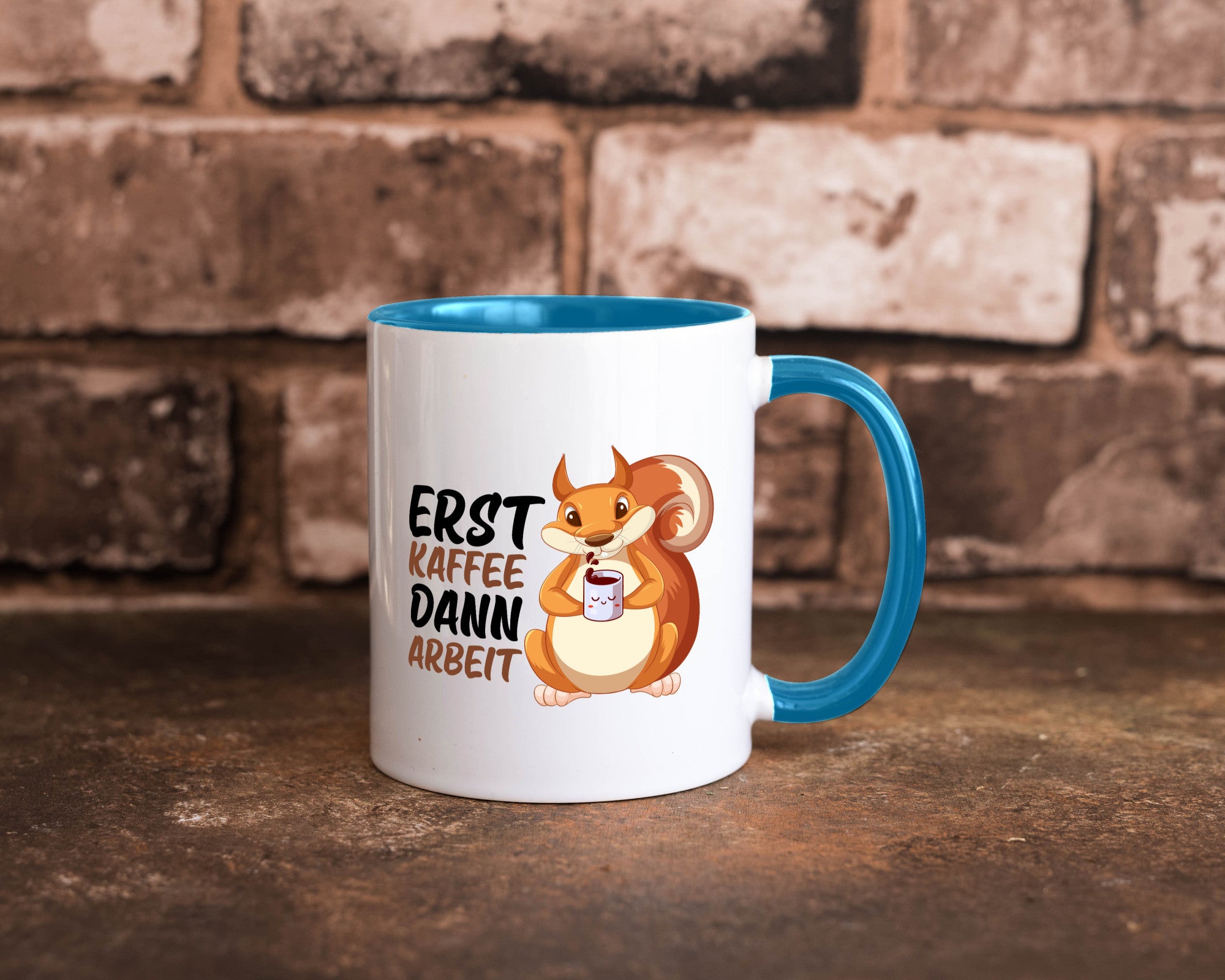 Erst Kaffee dann Arbeit | Büro Eichhörnchen Kaffeefreund Humor Kollegen