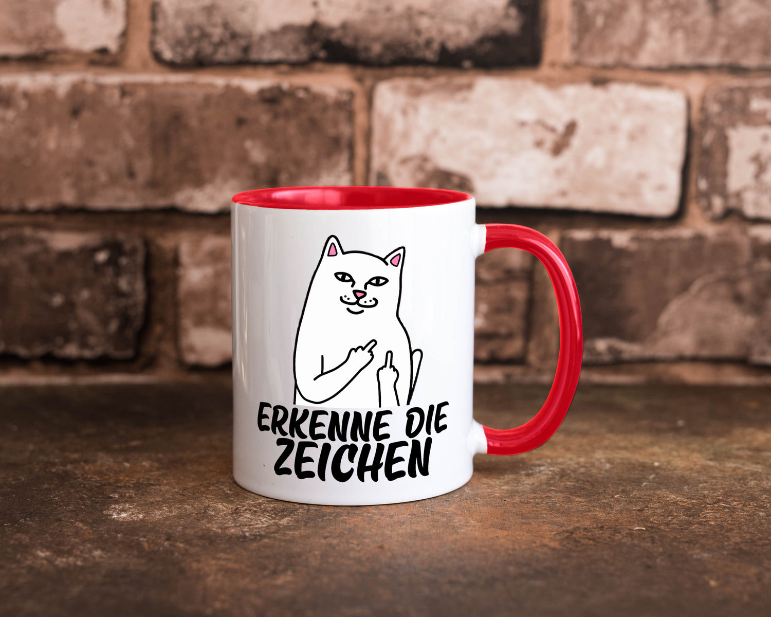 Erkenne die Zeichen | Katze Schatten Mittelfinger Geschenk Tierliebhaber Humor