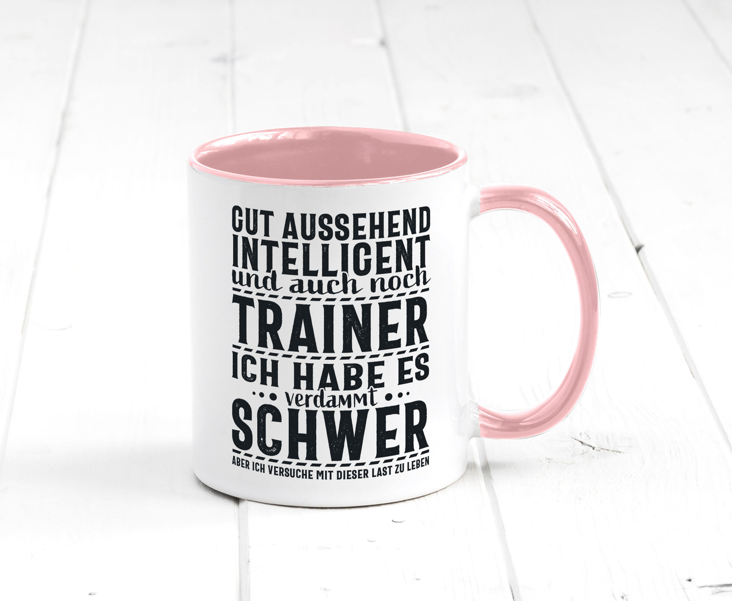 Gut aussehender Trainer |gestrichelte Linie | Punkte lustiger Spruch Geschenk