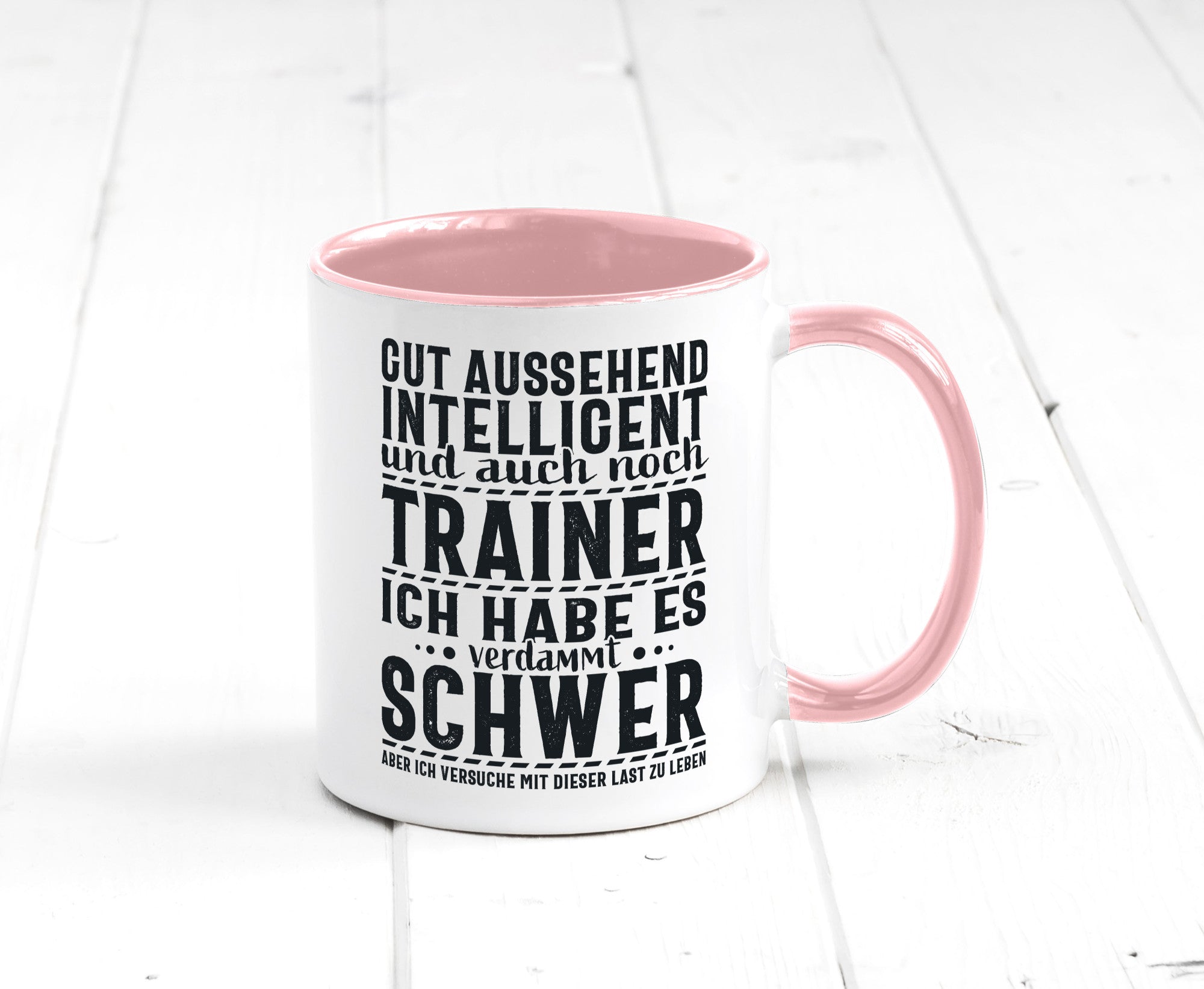 Gut aussehender Trainer |gestrichelte Linie | Punkte lustiger Spruch Geschenk