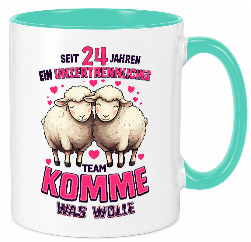24 Jahre Verheiratet | ein Team Ehepaar v2 Humor Geschenkidee Tasse