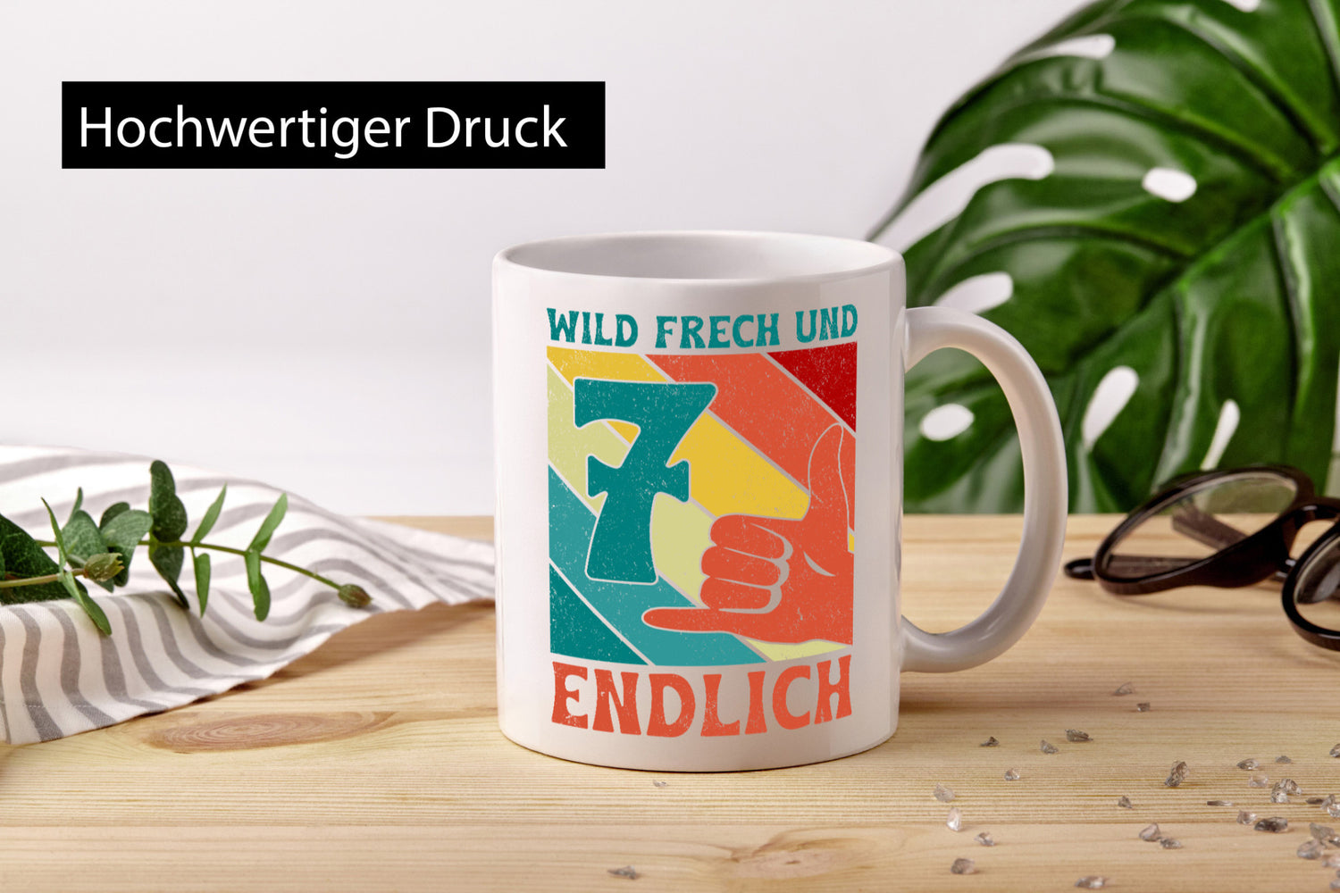7. Geburtstag | 7 Jahre Wild und Frech lustiger Spruch Geschenk Geschenkidee