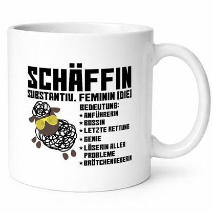 Schäffin | Chefin Büro| Arbeit lustiges Schaf mit Tasse Geschenkidee Kollegen