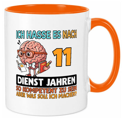 11 Dienstjahre | Arbeit Kompetent lustiger Spruch Geschenk Kollegen Büro Tasse