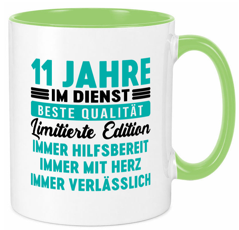 11 Jahre im Dienst | Jubiläum Arbeit v5 lustig Kollegen Büro Geschenk Tasse
