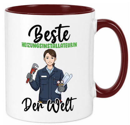 Beste Heizungsinstallateurin | Heizung v2 lustiger Spruch Geschenk Humor Tasse