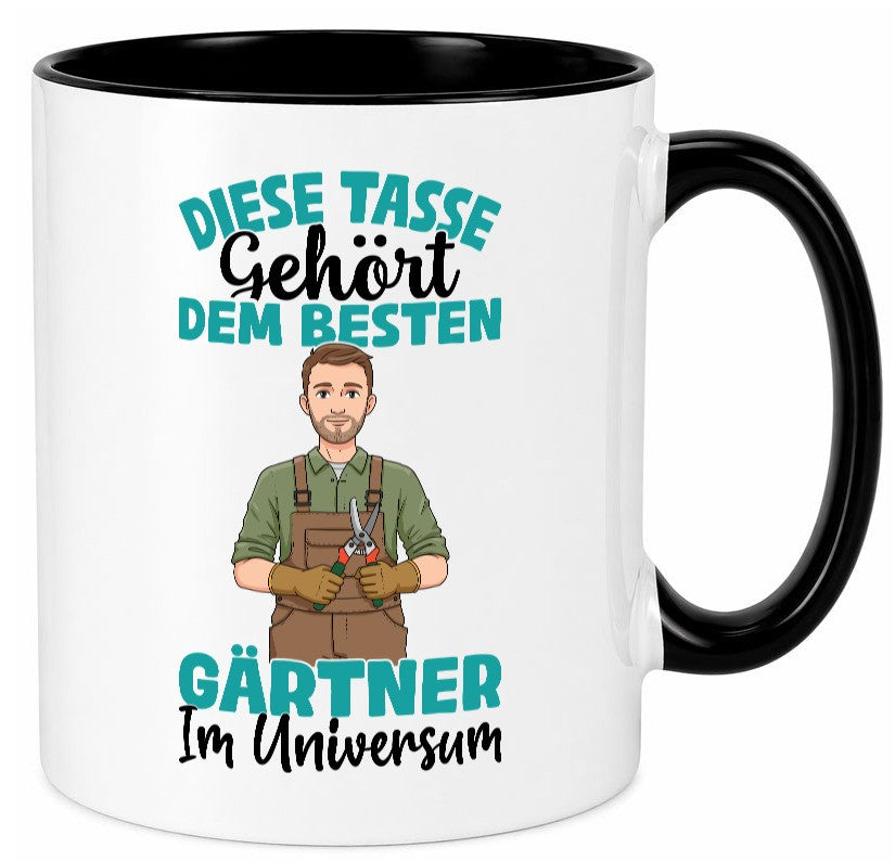 Im Universum: Gärtner | Gartenbau Geschenkidee Humor Tasse