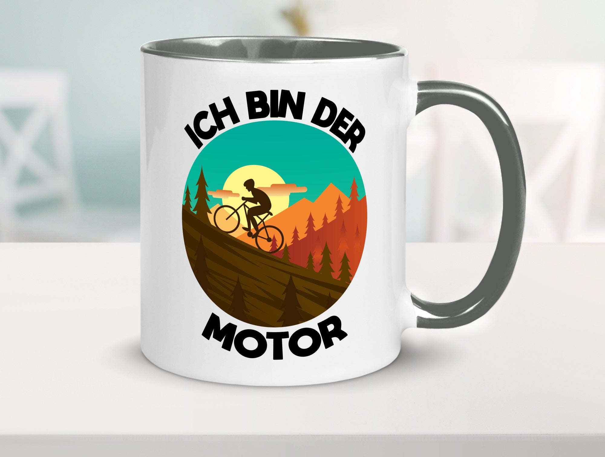Ich bin der Motor | Mountainbiking Fahrrad Berge Geschenkidee Humor Tasse