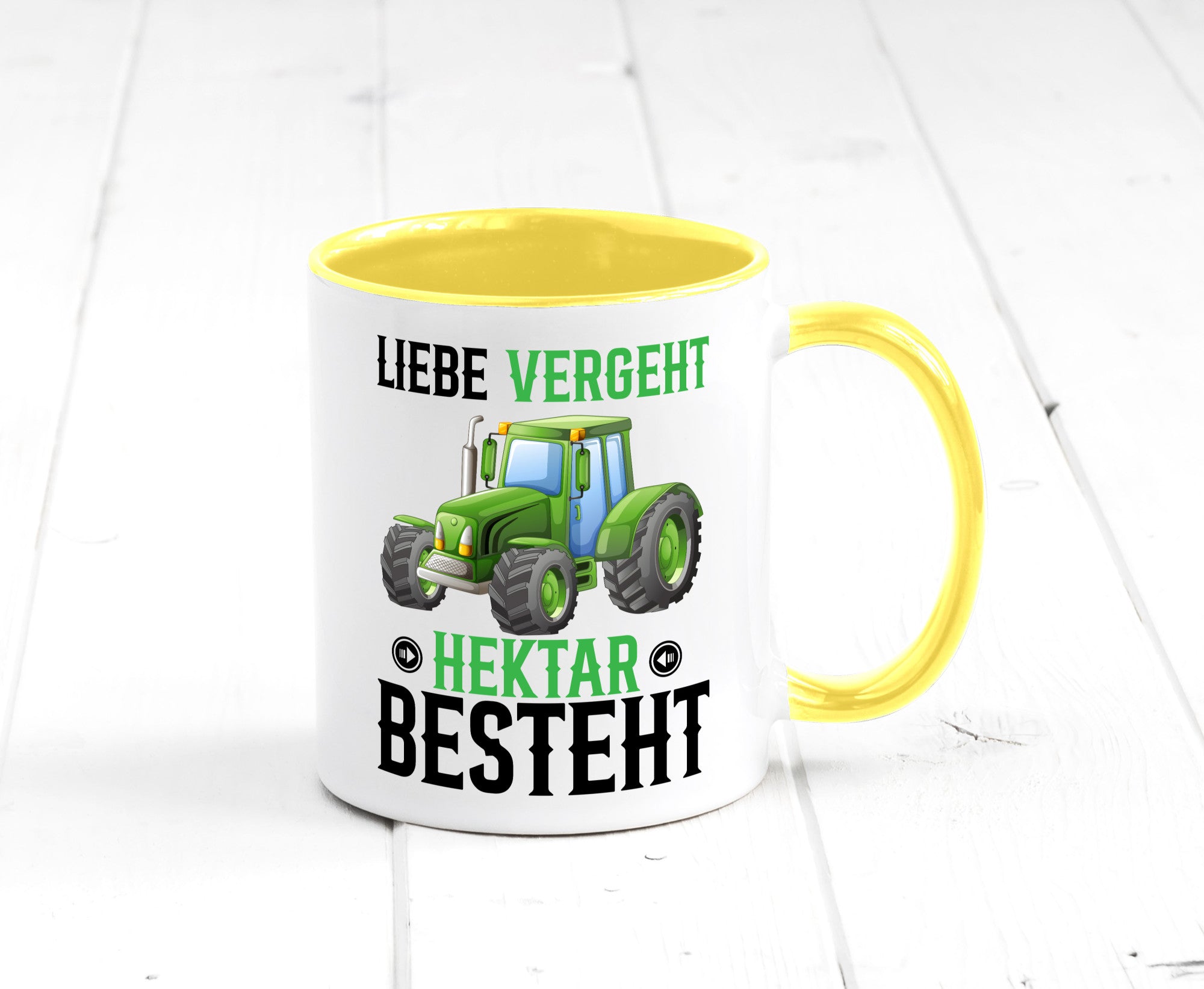 Liebe vergeht Hektar besteht | Traktor Bauer landwirt Humor Geschenkidee Tasse