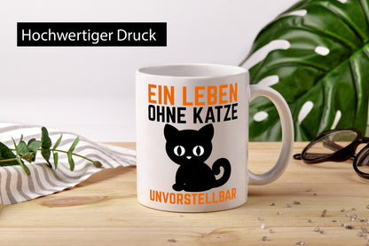 Ein Leben ohne Katze unvorstellbar | Tierliebe Comic Geschenkidee Tierliebhaber