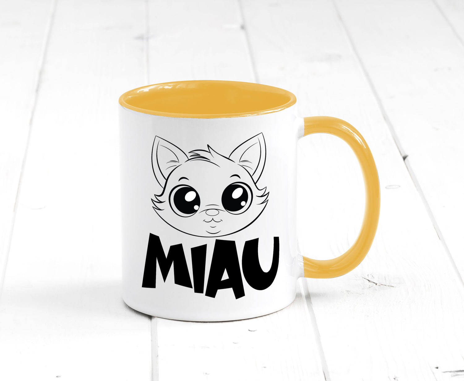 Miau | Katze Geschenkidee Tierliebhaber Humor Tasse