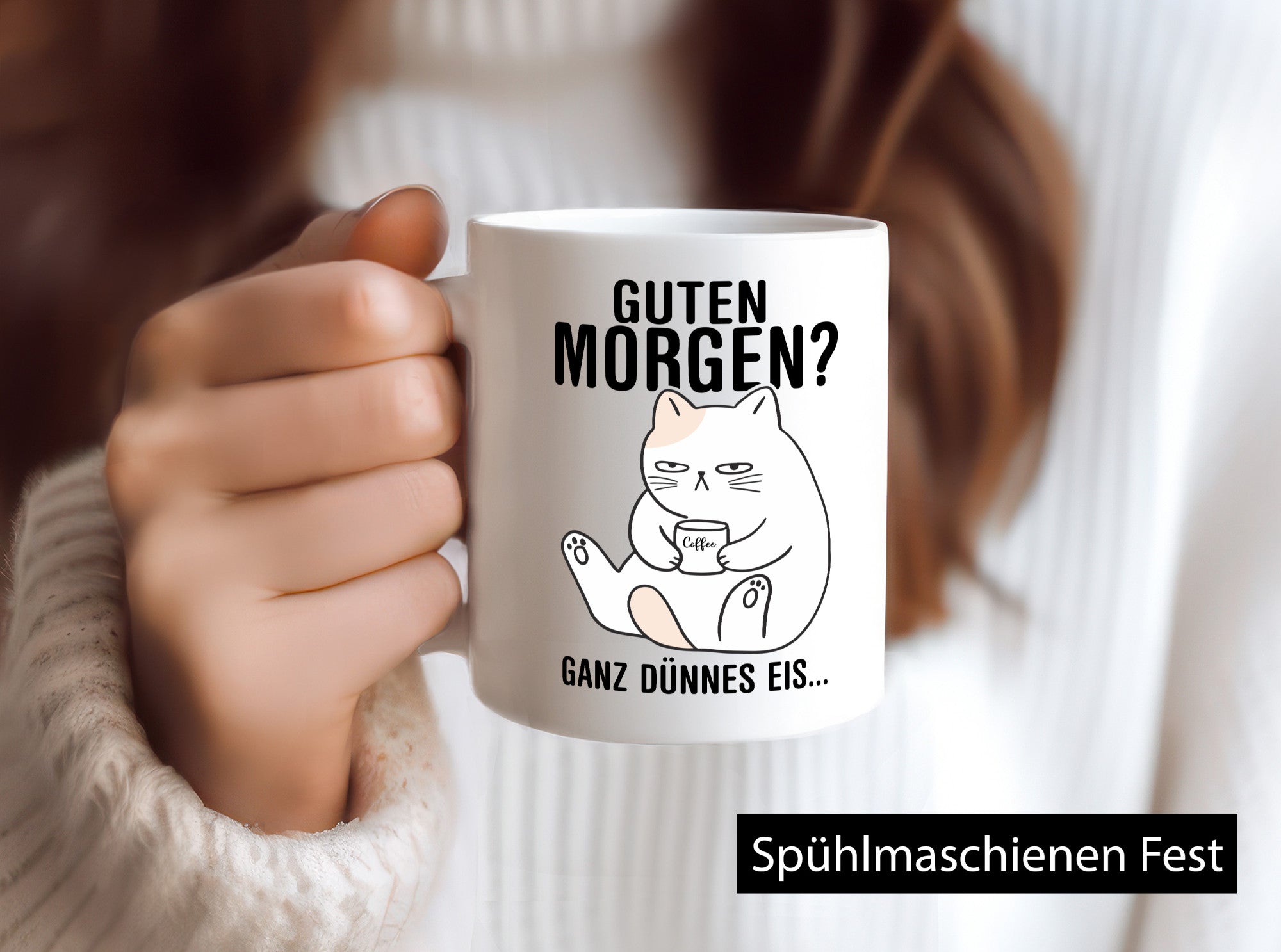 Guten Morgen? | Morgenmuffel Katze Freunde Familie Humor Geschenkidee Tasse