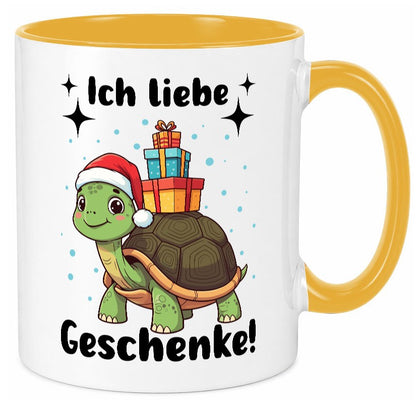 Ich liebe Geschenke | Weihnachtsschildkröte Geschenk Humor Geschenkidee Tasse