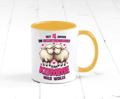 4 Jahre Verheiratet | ein Team Ehepaar v2 Humor Geschenkidee Tasse
