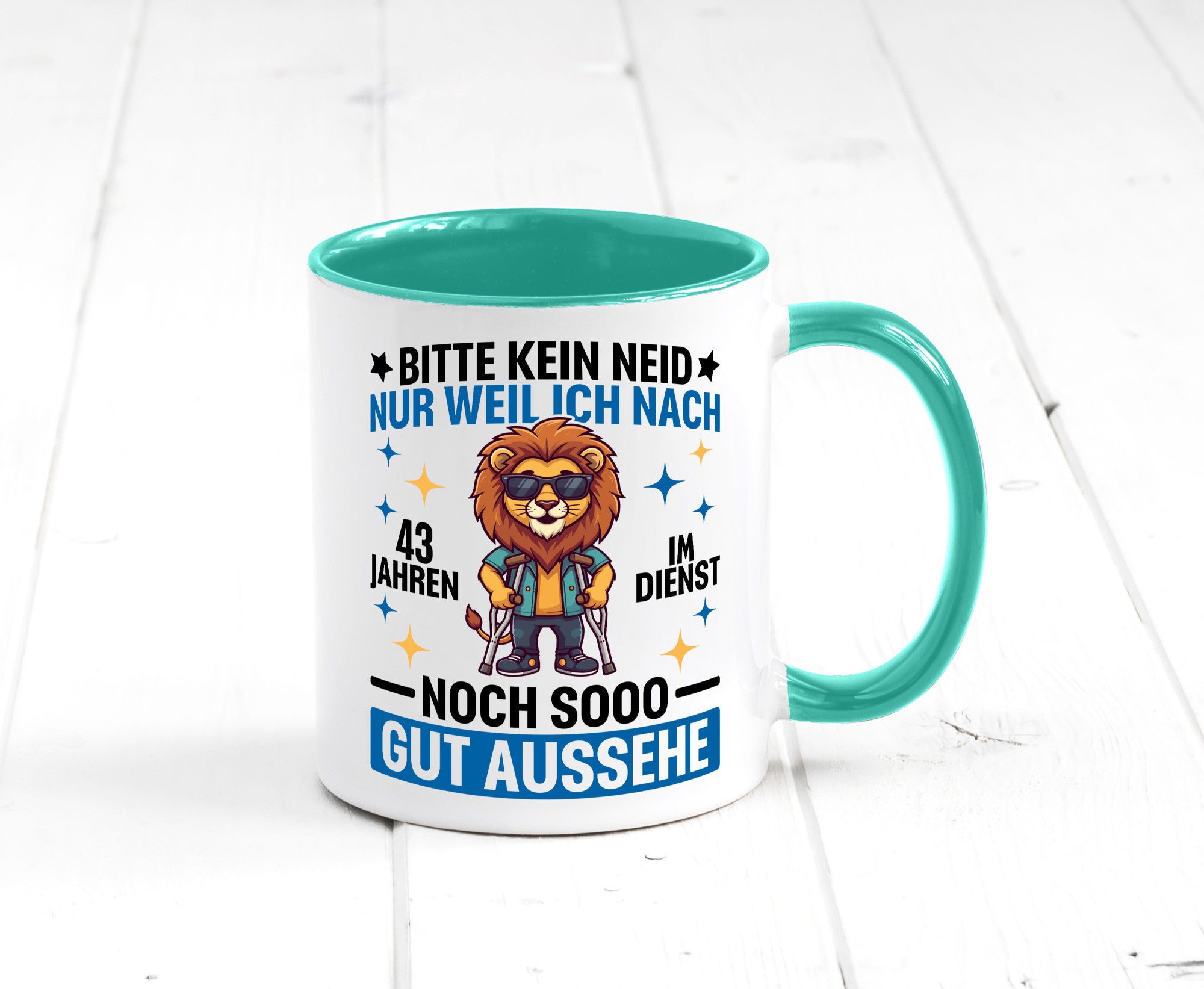 43 Jahre im Dienst | Arbeitsjubiläum Arbeit Geschenk Kollegen Büro lustiger
