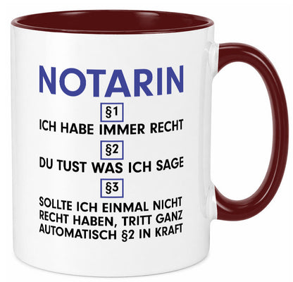 Ich habe immer Recht Notarin | Juristin v2 lustiger Spruch Geschenk Humor