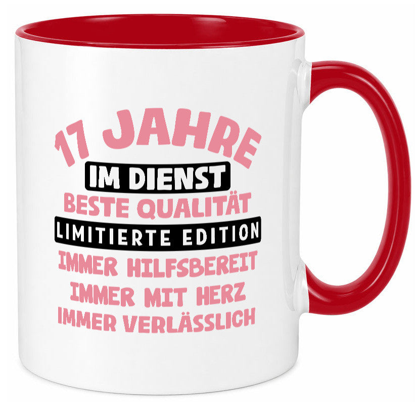 17 Jahre im Dienst | Jubiläum Arbeit v11 Humor Kollegen Büro Geschenkidee Tasse