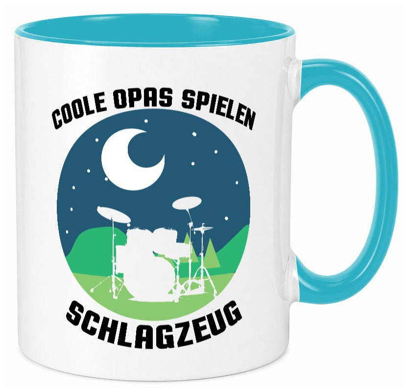 Coole Opas spielen Schlagzeug | Mond lustig Familie Geschenkidee Geschenk Tasse