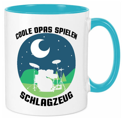Coole Opas spielen Schlagzeug | Mond lustig Familie Geschenkidee Geschenk Tasse