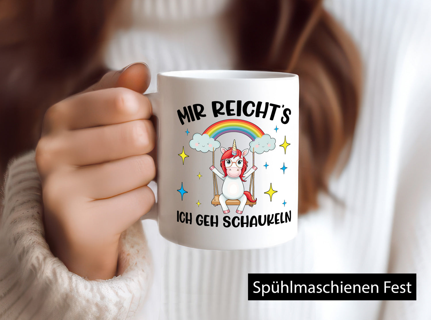 Mir Reichts ich geh Schaukeln | Einhorn Geschenkidee Humor Tasse