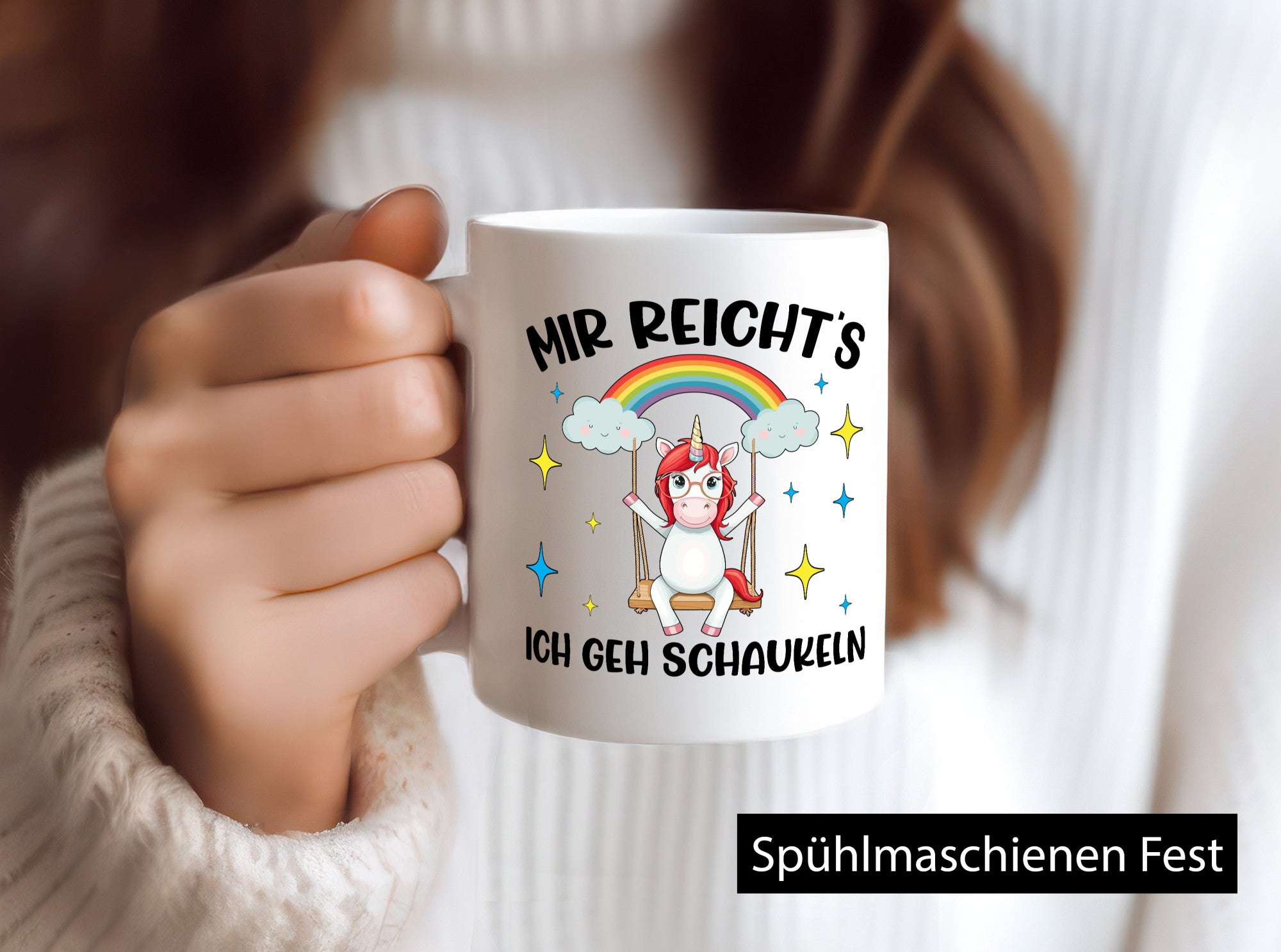 Mir Reichts ich geh Schaukeln | Einhorn Geschenkidee Humor Tasse