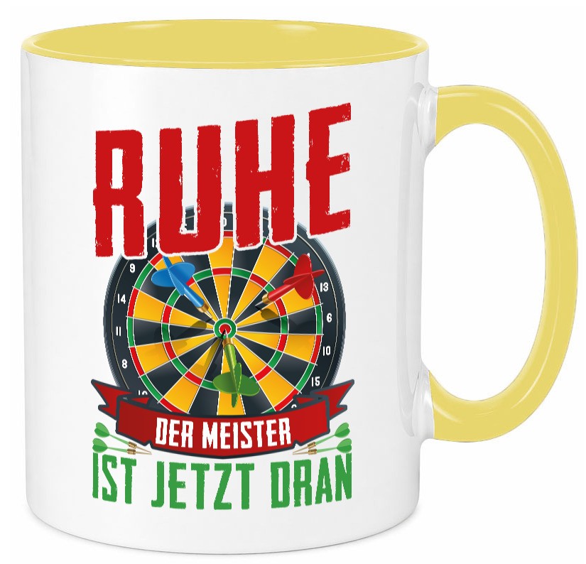 Ruhe der Meister ist dran | Dart Dartspieler Geschenkidee Humor Tasse