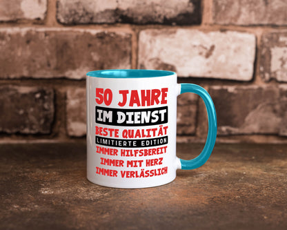 50 Jahre im Dienst | Jubiläum Arbeit v9 lustiger Spruch Geschenk Kollegen Büro