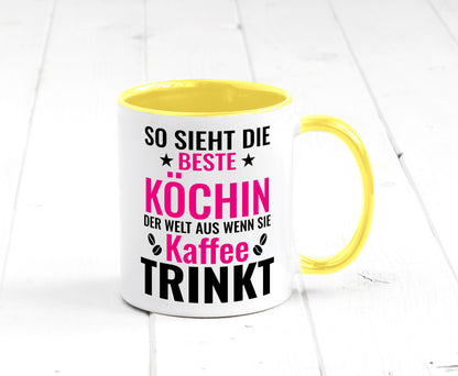 Kaffee trinkt: Köchin | Chefköchin Chefkoch Humor Arbeit Kollegen Büro